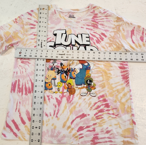 Toon Squad Spce Jam tie dye crewneck short-sleeved tee pink yellow. Bugs medium - Picture 2 of 4